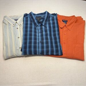 3 Mens Button-down Shirts - All Size 3XL